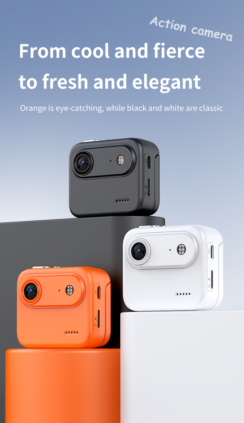 DLC  Action Camera First Person POV 1080P Video Reversible Display 1/4 Screw Mount Anti Vibration Sports Cam for Live Streaming
