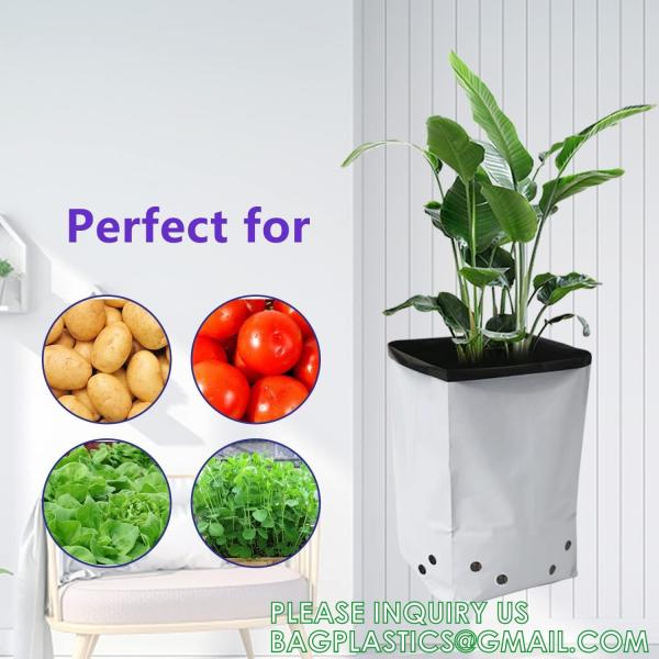 Nursery Growing Bags Large, 7.8x8.6 inches Biodegradable Fabric Seedling Grow Bag, Seed Starting Pots Pouches