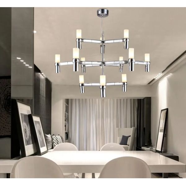 Crown Major Pendant lamp Nordic Tube chrome chandelier Crown Plana Mega Pendant(WH-AP-637)