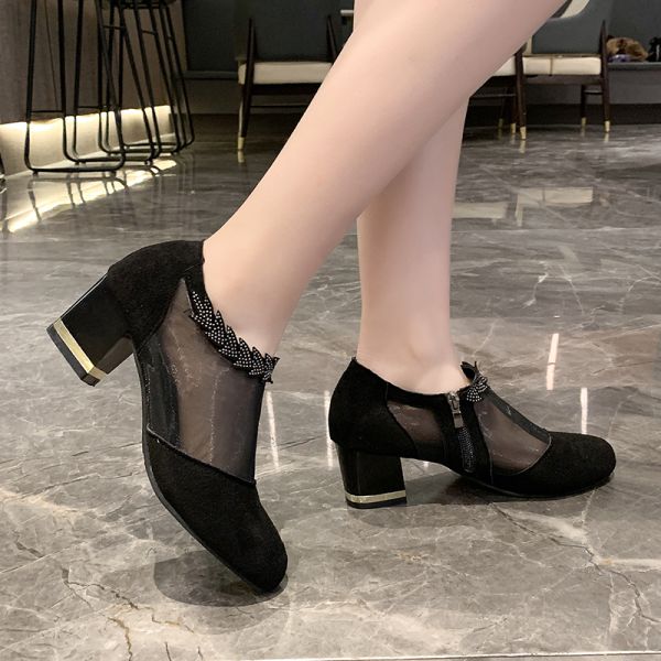 Gauze Sexy Ladies Sandals Anti Slip Wear Resistant Thick Heel Wedge Platform