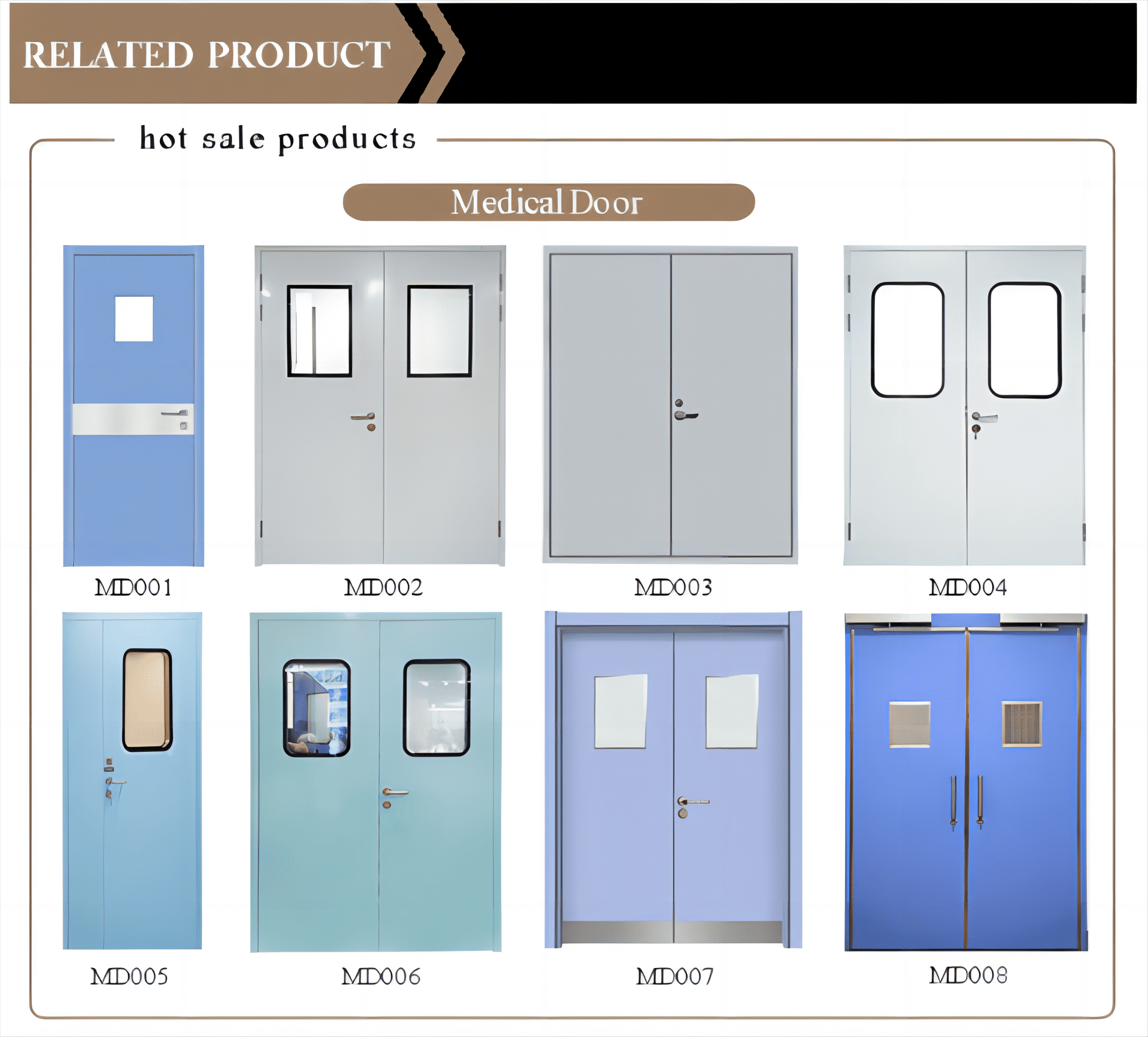 Push Pull Pharmaceutical Clean Room Door Single Leaf Swing Door Customized