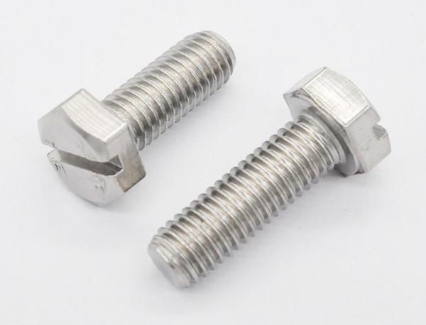 GB29.1 Slotted Hex Head Cap Screw , Fully Threaded Stainless Steel Hex Bolts