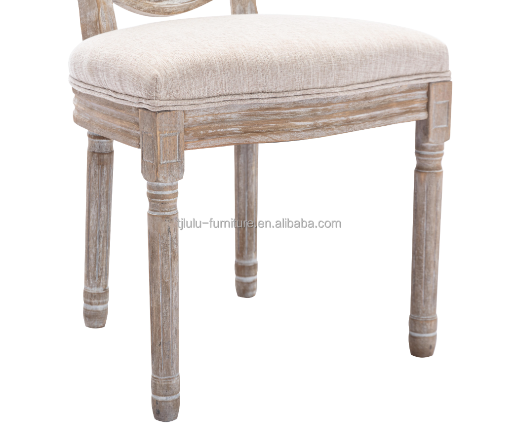 Rubber Wood Frame Material Nordic Upholstery Banquet Louis Chair for Living Room Weddings