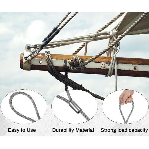 Fixed Safety Rope Rigging Lifting Sling Stainless Steel Wire Rope Sling
