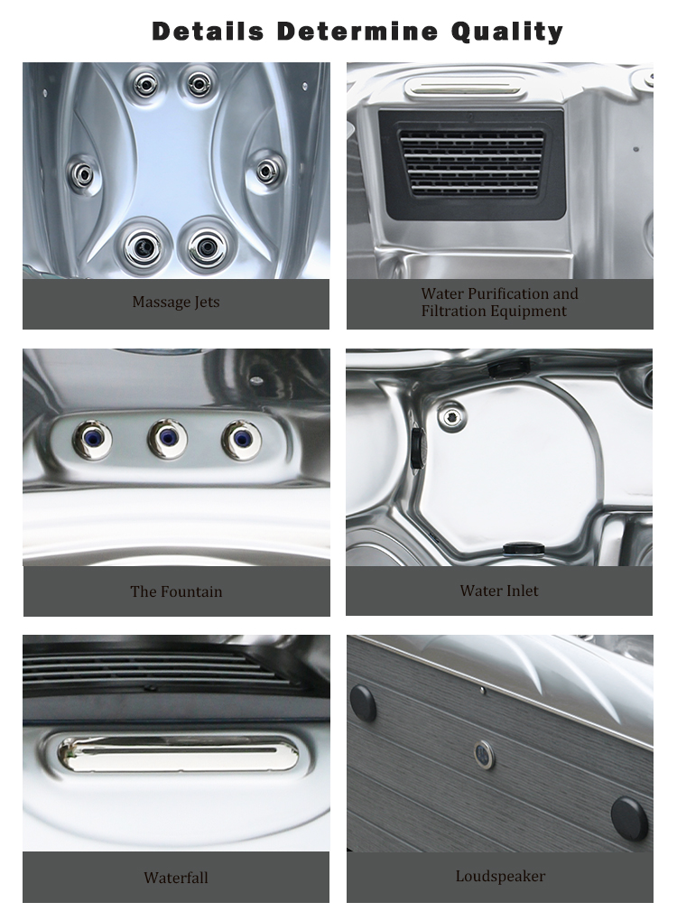 5 tinas calientes del balneario libre al aire libre del masaje de las personas con la música inalámbrica de Bluetooth