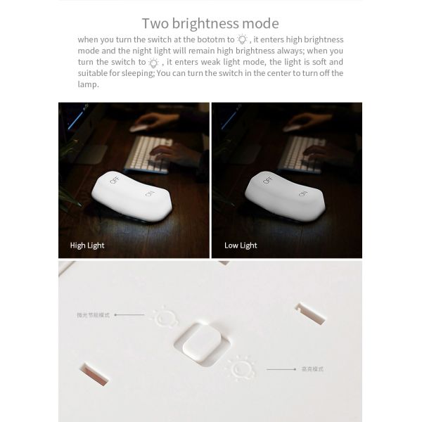 Входное напряжение DC 6V Детская ночная лампа с переключателем моделирования светодиодной световой гравитационной индукцией