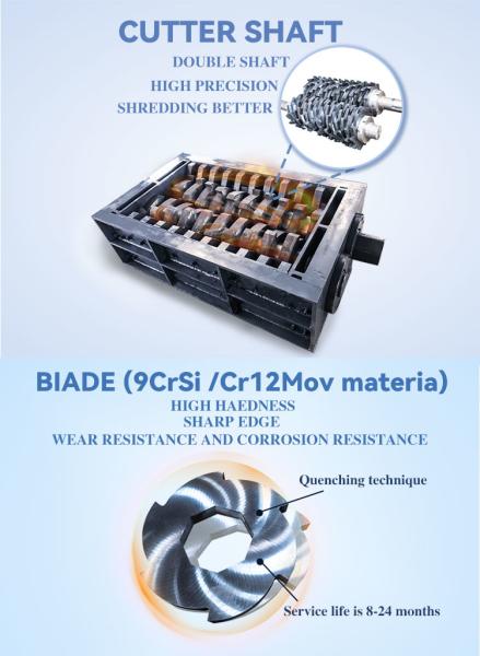 Aluminum Waste Shredder Machine Rubber Cable Recycling Machinery