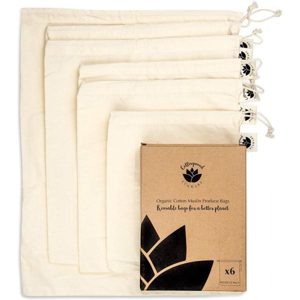 Строки сатинировки экранируют печать органической сумки Drawstring хлеба хлопка