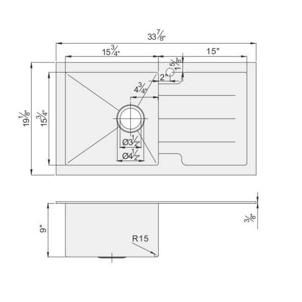 Раковина шара коммерчески нержавеющей стали кухни одиночная с Драйнбоард