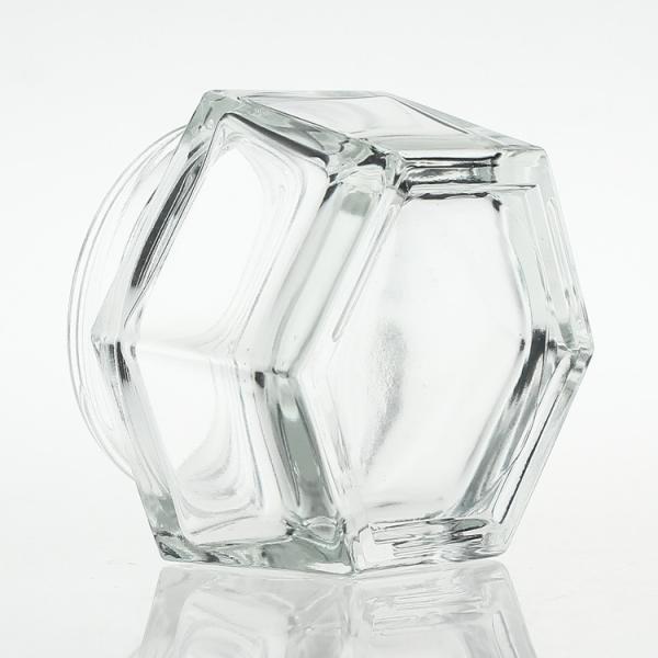 Frasco transparente da garrafa 30g de vidro com o tampão acrílico para o skincare
