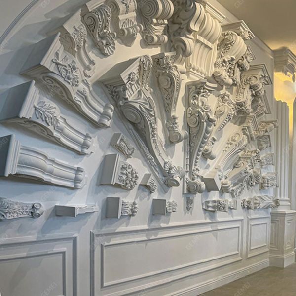 GL-6003 Wood Carving Brackets Carved Designs Decorative Corbels For Exterior