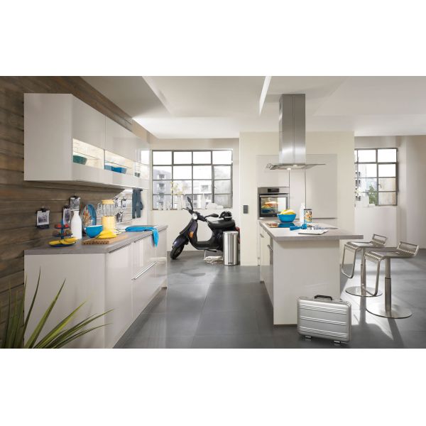 White Modern Modular Kitchen Cabinet Blum Hardware And Nuomi Accessories