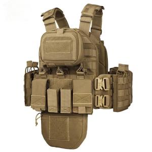 CS Field Protective Camouflage Combat Waistcoat Khaki 1000D Fabric Multifunction