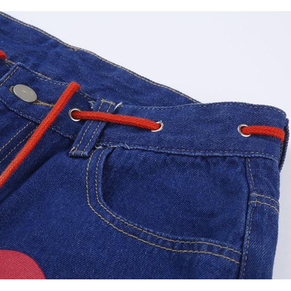 Джинсы ноги печати любов женщин фабрики одежды небольшого количества прямые с брюками задержки