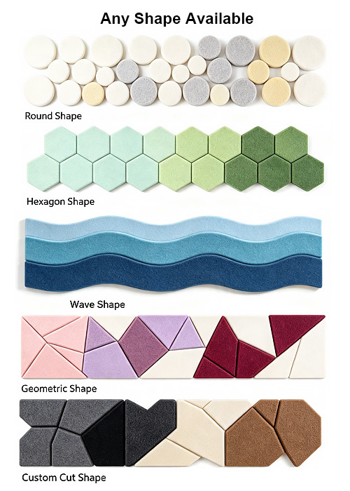 3D Polyester Acoustic Wall Panels Noise Absorbing Echo Reduction Cut-to-Size Available