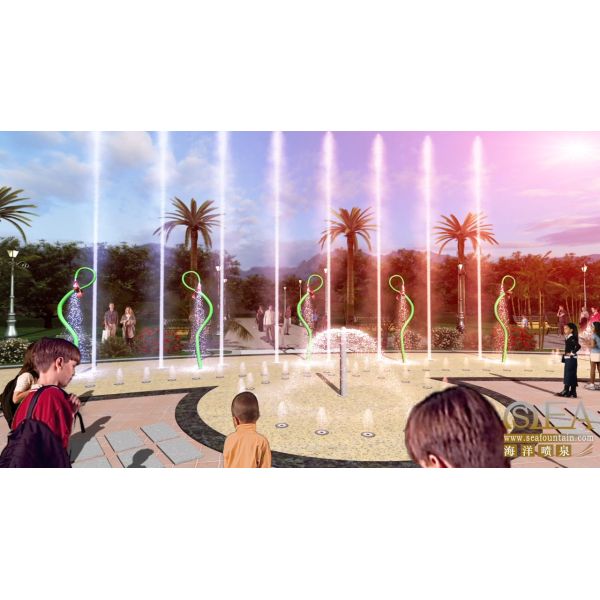 Многоцветные светодиодные нержавеющие сетки сухие фонтаны для пола