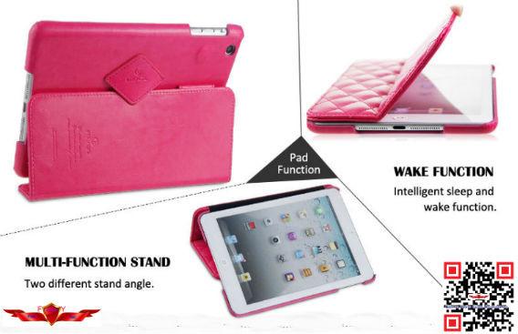 100% Perfect Fit Multi Color Luxury PU Leather Case For Ipad Mini Smart Cover Case