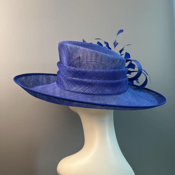 Millinery Supplies Party Decoration Sinamay Base Hat With Feather