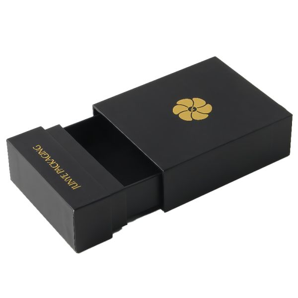 UV Proof Black Card Small Cardboard Gift Boxes Pull Out Convenient And Lightweight