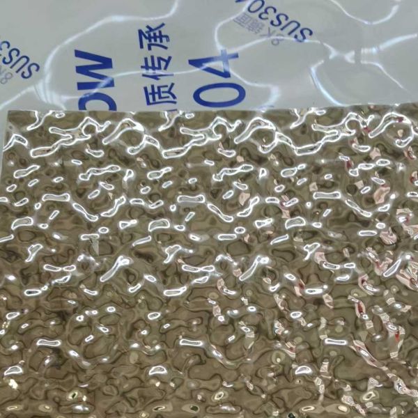 Metal 304 201 Stainless Steel Water Ripple Sheet Wall Metal Decorative Panel 0.6*1219*2438mm