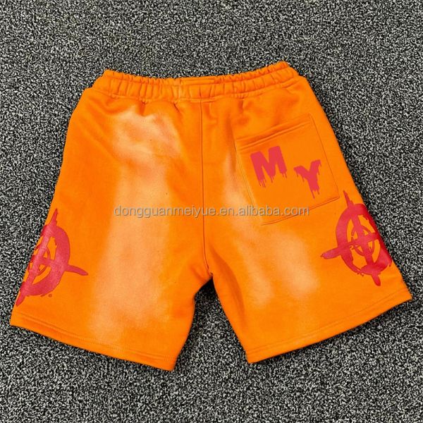 Custom Shorts Jogging Acid Wash Vintage Streetwear Screen Printing French Terry Shorts Sport Basketball Shorts for Men Cotton