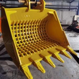 Cuchara excavadora esqueleto personalizada para excavadora CAT 330 con accesorio de red de cribado