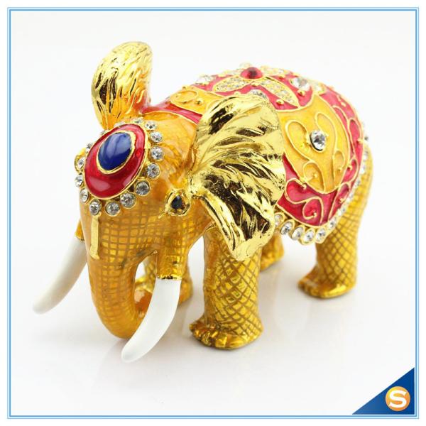 Thai Style Elephant Enamel Ornaments Jewelry Box Home Furnishing Lucky Elephant Trinket Box