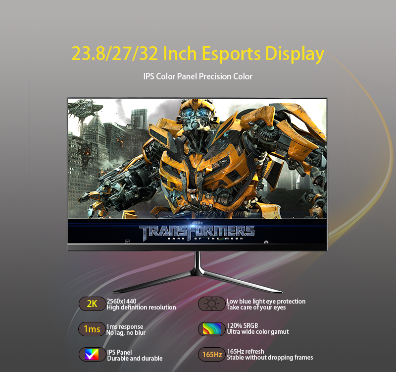 OEM 24 Inch Desktop Monitor High Refresh 2K Computer Monitor Ultra Narrow Bezel