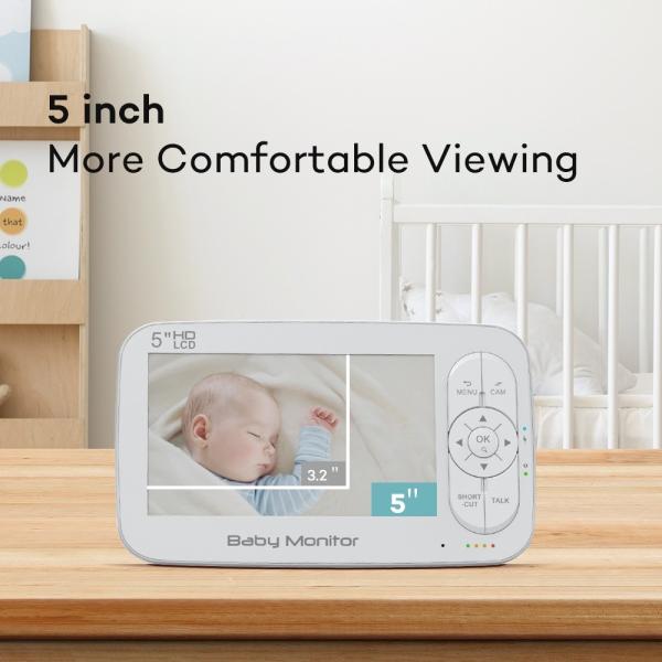5 Inch Wireless Baby Monitor with 720p HD Camera and Night Vision