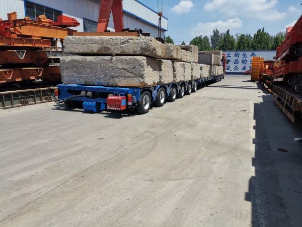 8 Line 16 Axles Self Propelled 100-250 Tons Capacity Board Raise And Fall Drop Deck Modular Trailer
