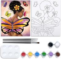 Fille papillon coton peinture pré dessinée kits de toile pour cadeaux de la Saint-Valentin pour adultes