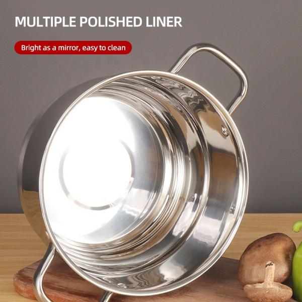 Kitchen Hot Fashion Silver Cooking Pots Sets Soup Pot Set Stainless Steel Cookware Sets With Glass Lid