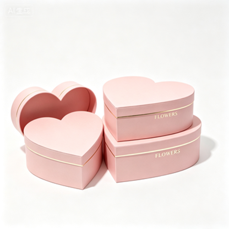 Custom Heart Shaped Flower Gift Box With Transparent Window Printed Paper Boxes