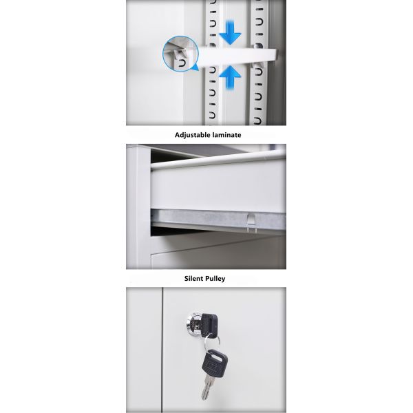Alkali Resistant SS304 Hospital Medicine Cabinet Adjustable With 3 Drawers