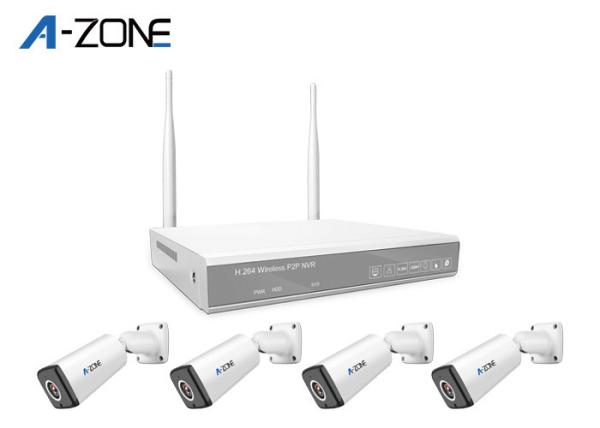 Metal Bullet Wireless CCTV Camera Kit , 4ch Wireless Surveillance Kit With nvr