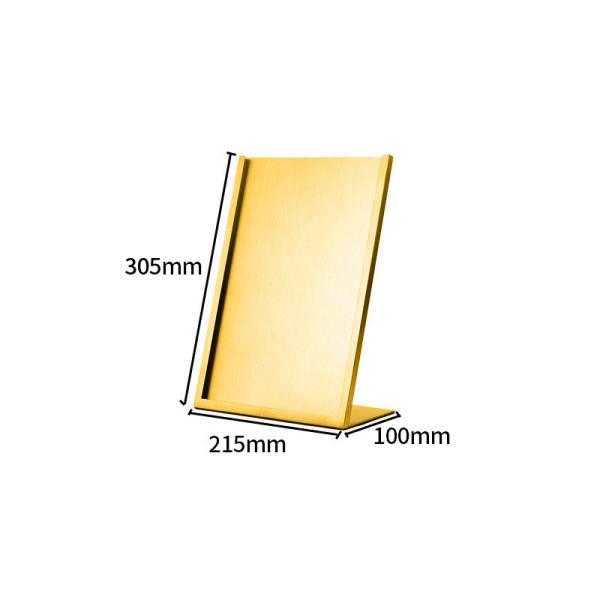 Acrylic Cover Metal Retail Display 0.6KG L Shape Sign Holder Poster Board Stand 21.5CM