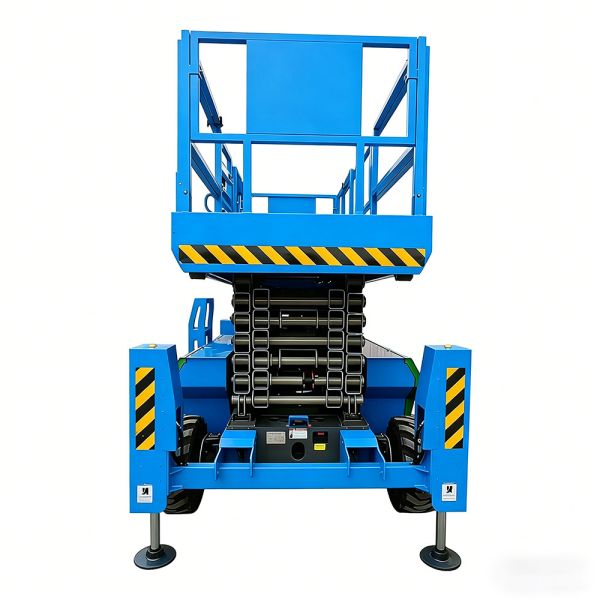 Electric Rough Terrain Off Road Scissor Lift 30 Ft Emergency Infrastructure Rebuilding