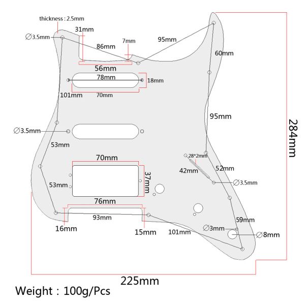 3 Ply Electric Guitar Pickguard Zebra 11 Holes Scratch Plate для электрической гитары стиля ST