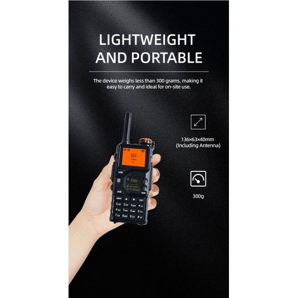 Wearable Drone Detector 300MHz-6000MHz with 5000mAh Battery