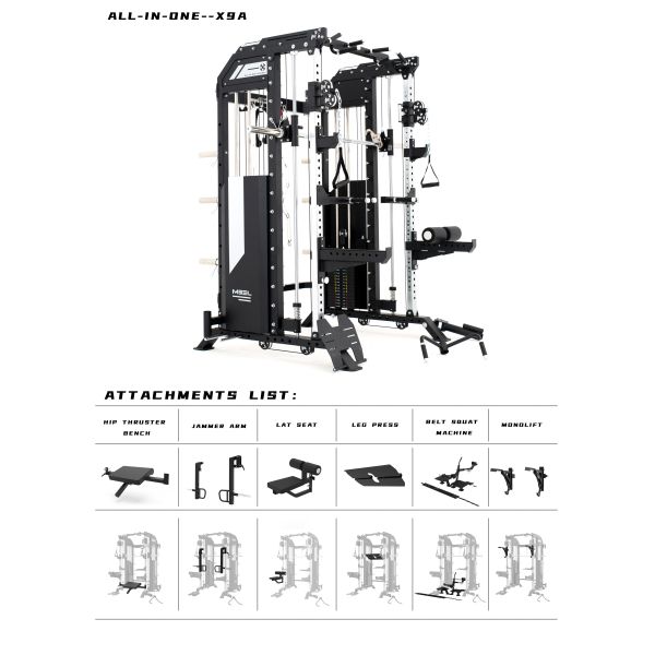 Modern Style Gym Fitness Equipment Smith Machine All In One Machine with Loading Port