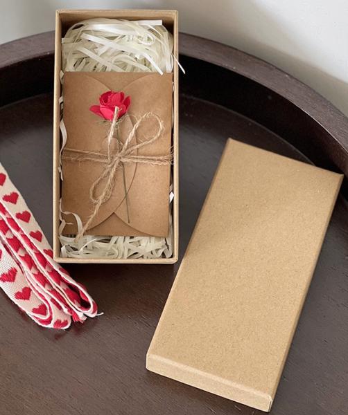Creative Surprise Kraft Paper Gift Box with Envelope Ideal for Valentine's Day Birthday Love Confessions
