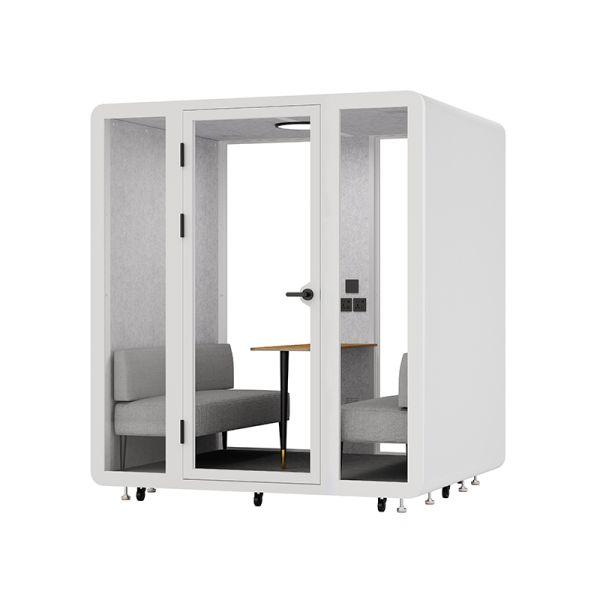 Cabina telefónica acústica para negocios, cabina telefónica de oficina modular completamente cerrada