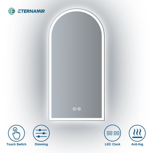 Форма арки современный роскошный отель ванная комната декоративный круглый стена умное зеркало с светодиодом