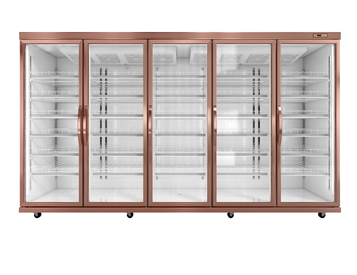 Адджустбле кладет температуру на полку 3300 л стеклянный холодильник цифров двери