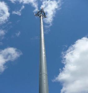 カスタマイズ可能な溶融亜鉛めっきシングルチューブ通信タワー、設置が簡単で4G 5Gに対応