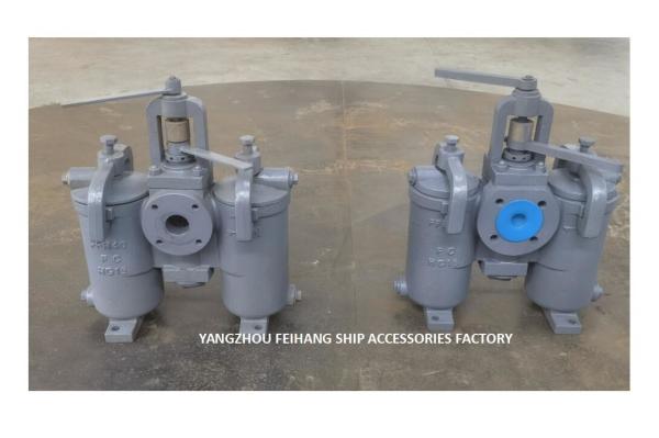 Shipbuilding Duplex Oil Strainers 5A-50A JIS F7208 ( H Type ) Body Cast Iron Filter Cartridge Stainless Steel