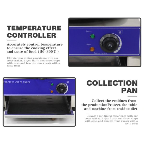 Ресторан 3000 Вт Электрический Крепе-Мастер 16 дюймовый Большой Крепе-Машина с плоской тарелкой гриль