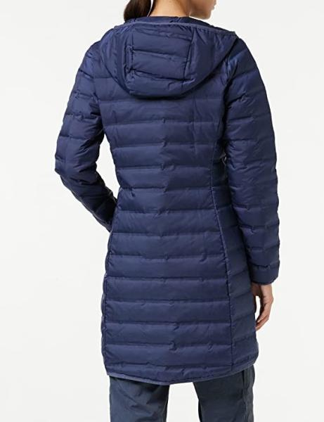 Navy Blue Columbia Lake 22 Down Long Hooded Jacket Autumn Winter