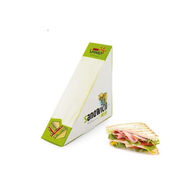 OEM Triangular Transparent Window Breakfast Bread Dessert Packaging Sandwich Paper Box