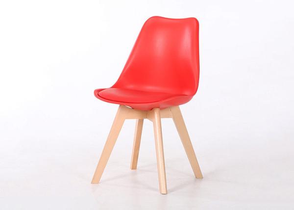 Modern PP And Wooden Dining Chairs With Wooden Beech Legs Lightweight